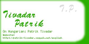 tivadar patrik business card